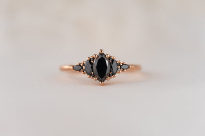 The Mini Maeve Ring | Marquise Black Diamond