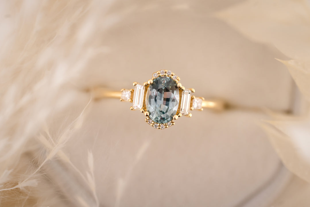 The Sura 0.89 CT Montana Blue Sapphire Ring