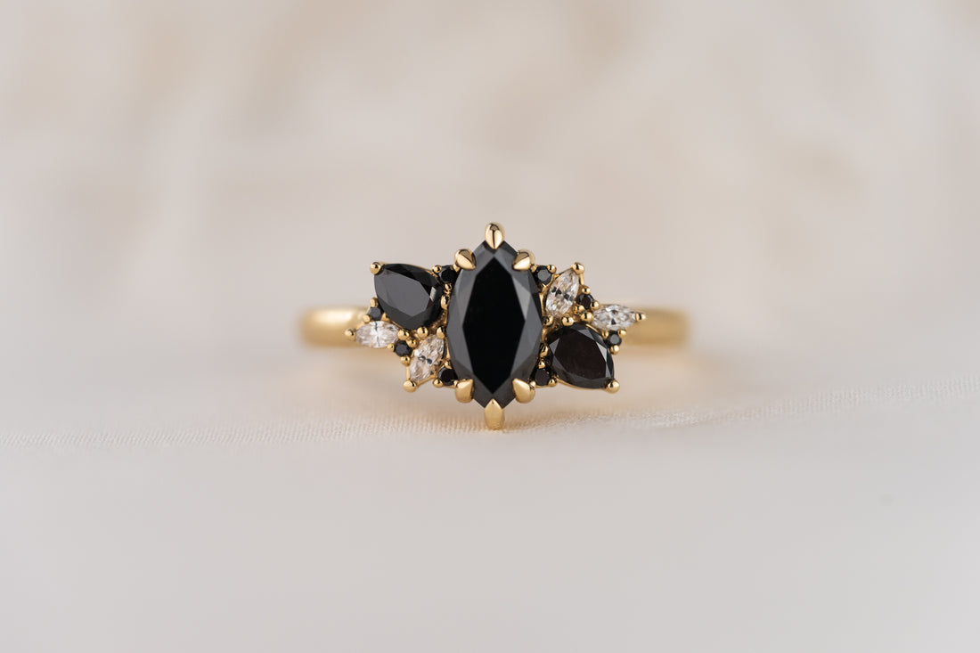 The Fleur Ring | 1 CT Marquise Black Diamond