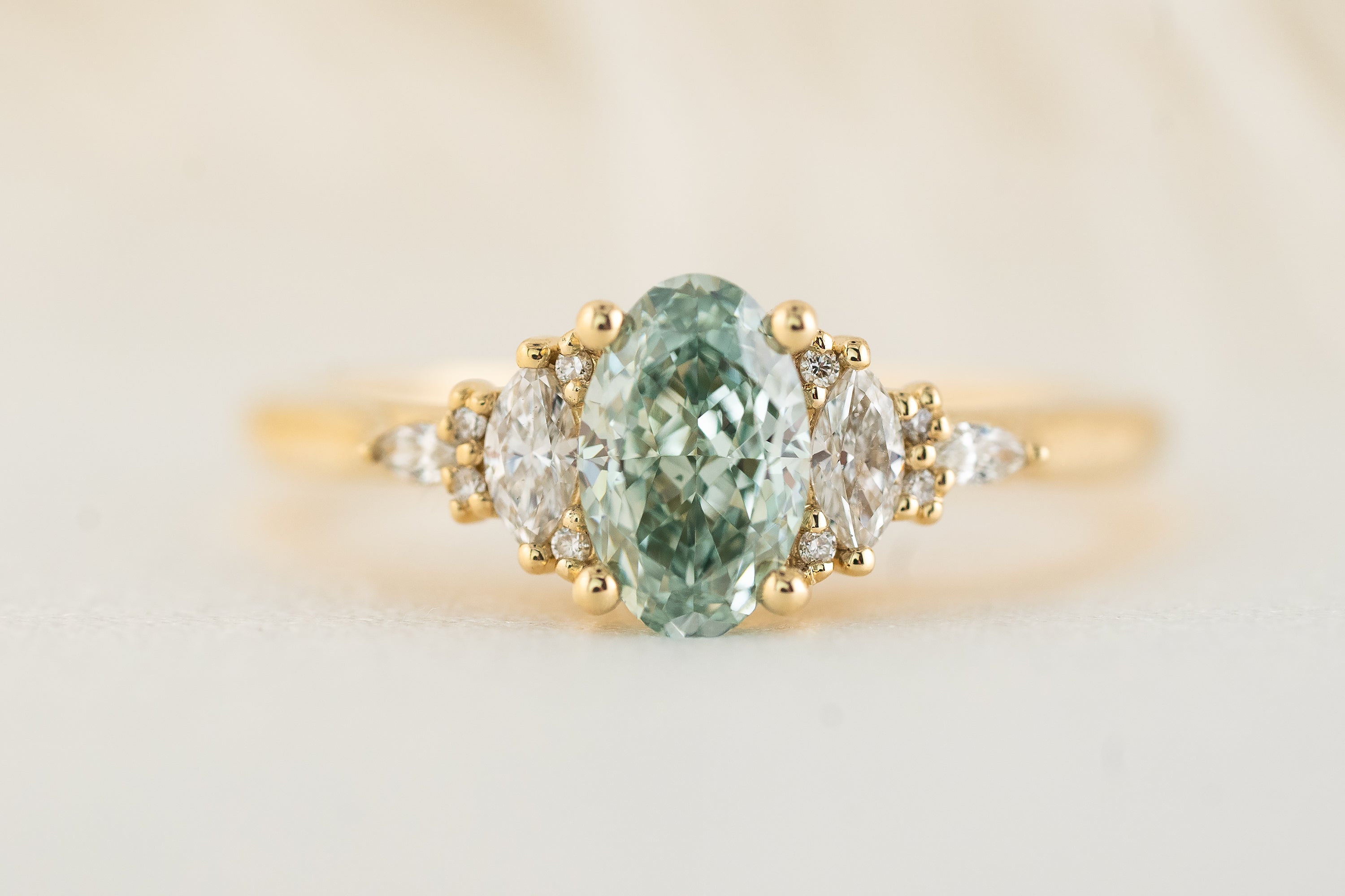 The Maeve Ring | 1 CT Oval Green Diamond - Lavender Creek Gems 