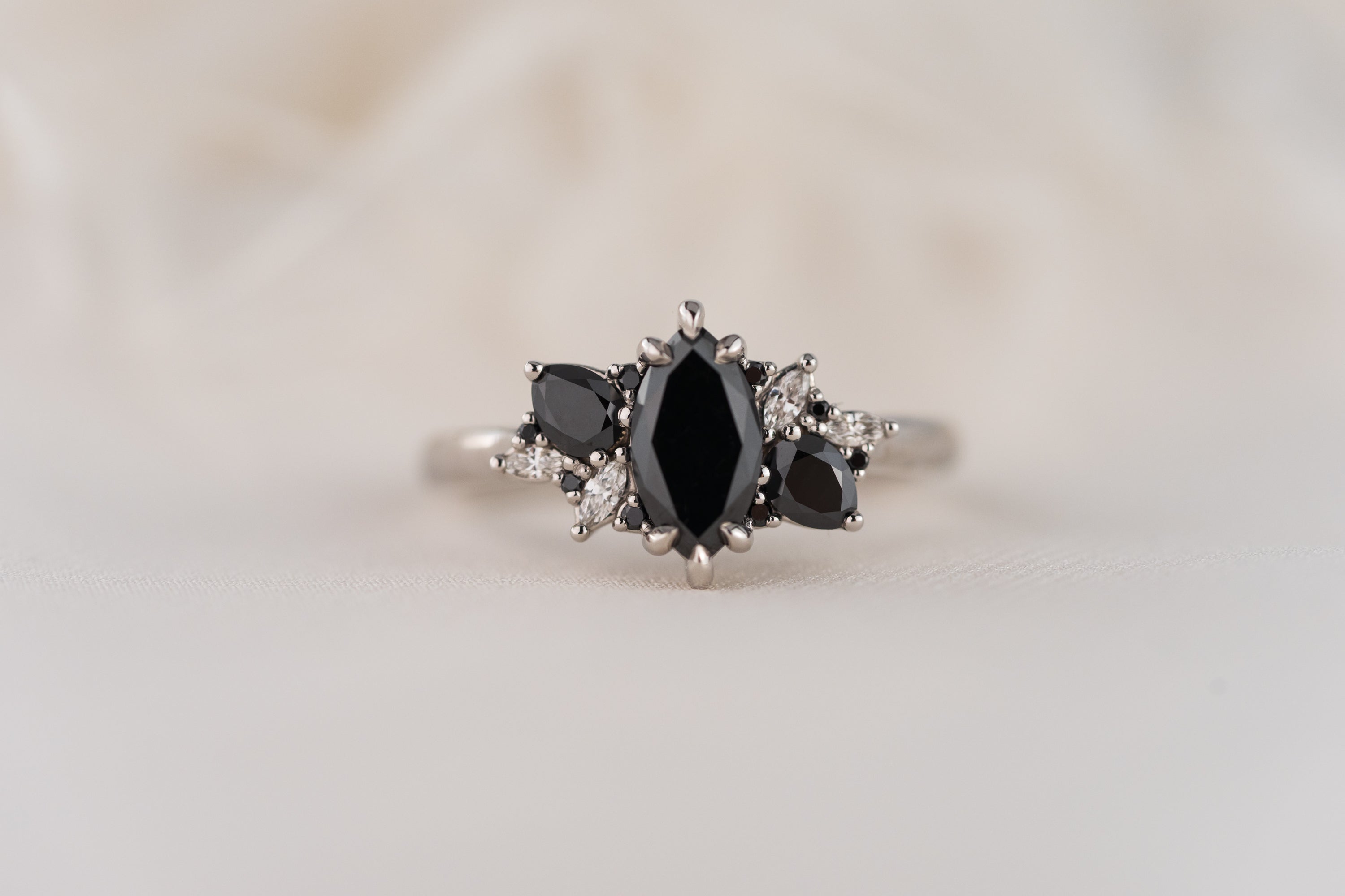 The Fleur Ring | 1 CT Marquise Black Diamond