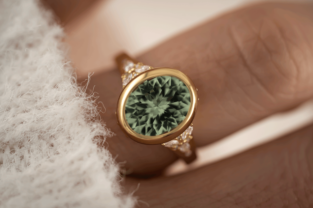 The Daylight Ring | 3.06 Oval Cut Mint Green Tourmaline - Lavender Creek Gems