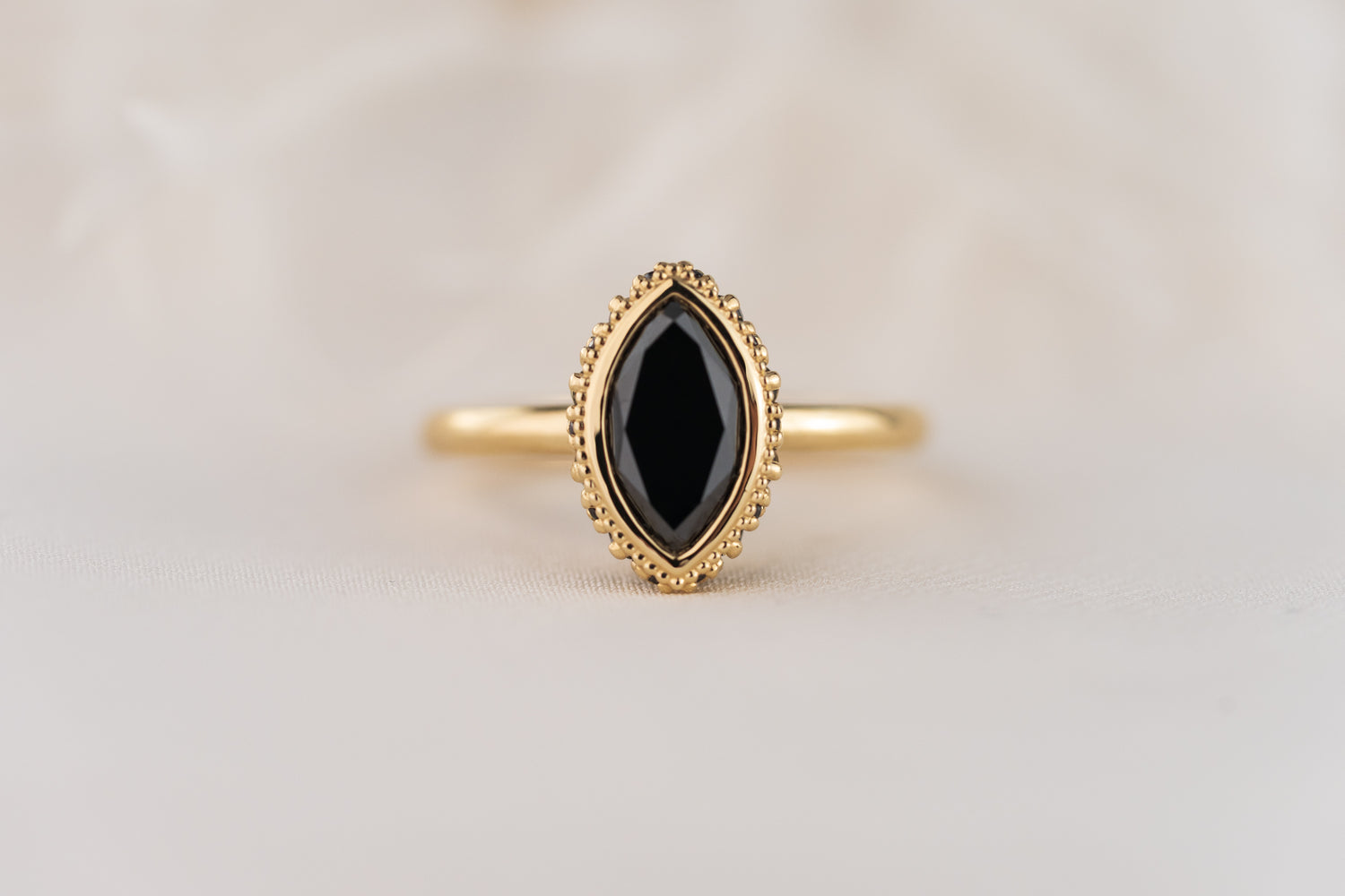 The Sitara Ring | 1.2 CT Marquise Black Diamond