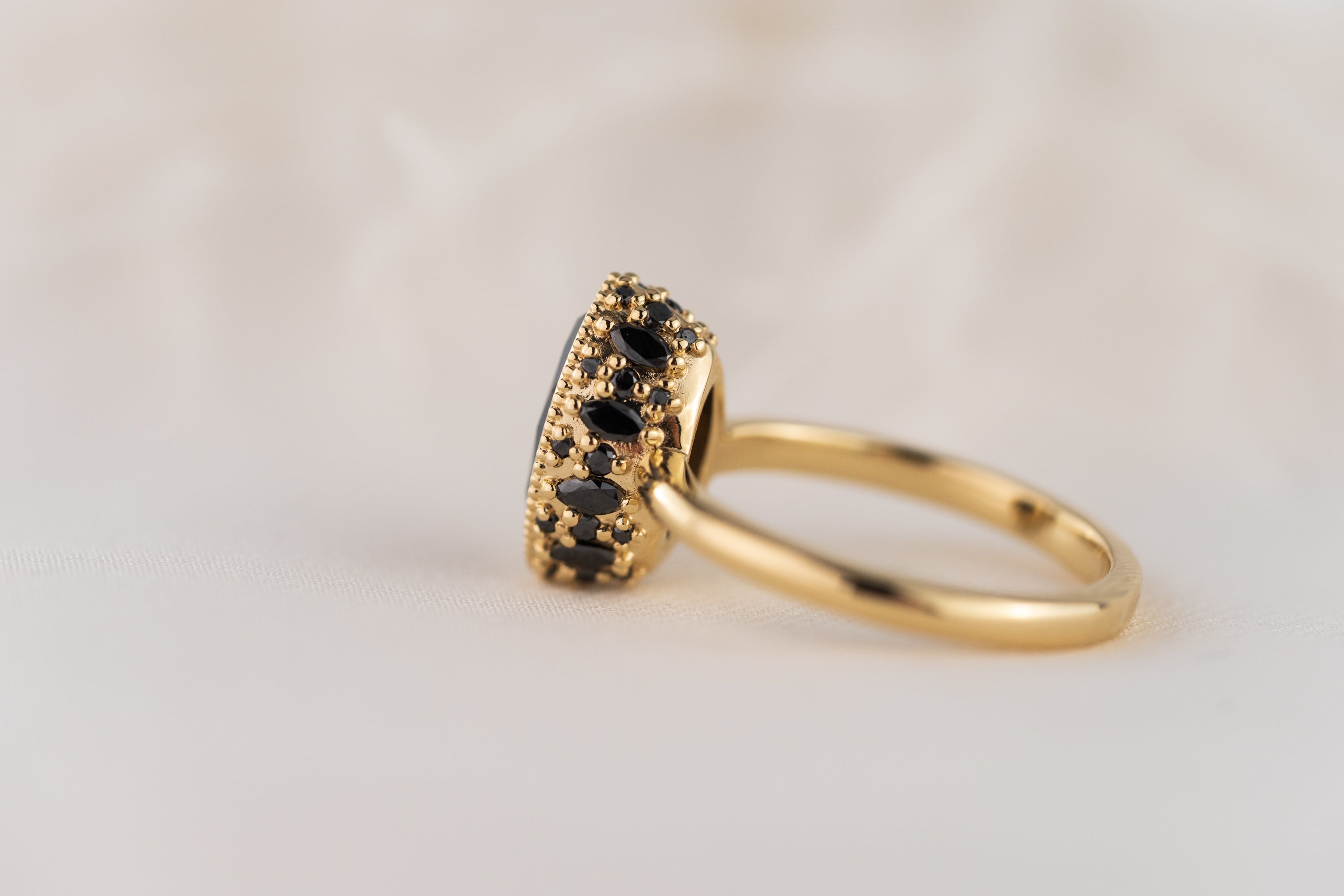 The Sitara Ring | 1.2 CT Marquise Black Diamond