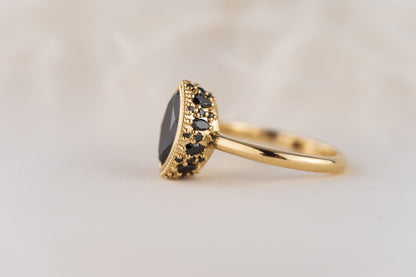The Sitara Ring | 1.2 CT Marquise Black Diamond
