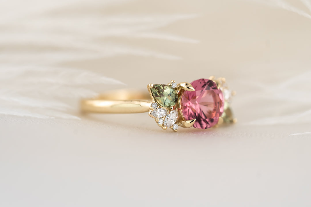 The Fleur Ring - 1.32 CT Round Pink Tourmaline
