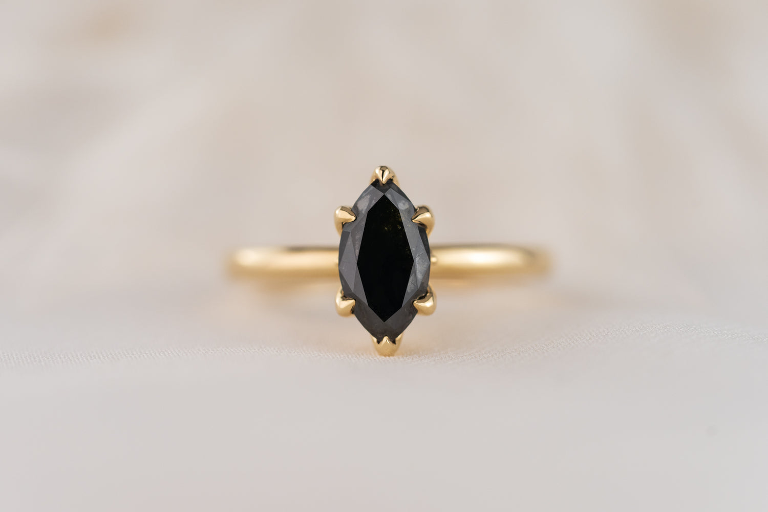 The Secret Garden Ring | 1.2 CT Marquise Black Diamond