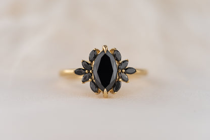 The Mitra Ring | 1.2 CT Marquise Black Diamond