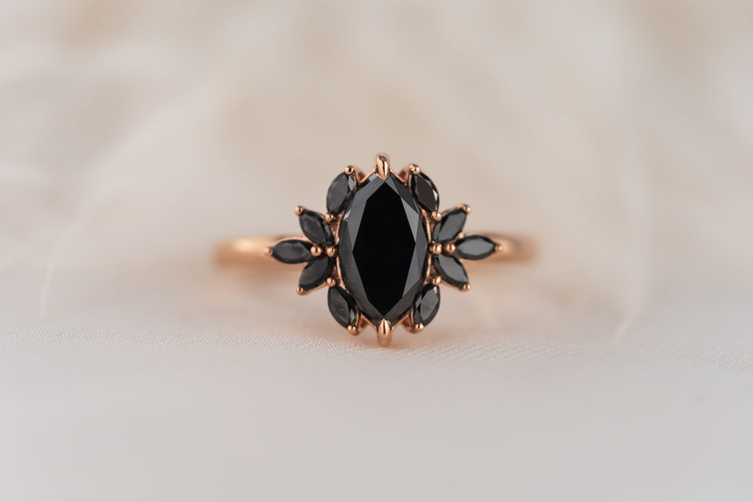 The Mitra Ring | 1.2 CT Marquise Black Diamond