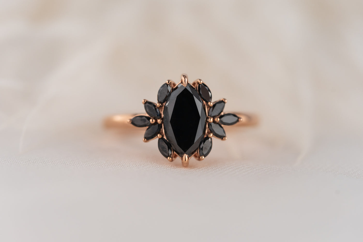 The Mitra Ring | 1.2 CT Marquise Black Diamond