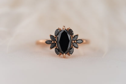 The Mitra Ring | 1.2 CT Marquise Black Diamond