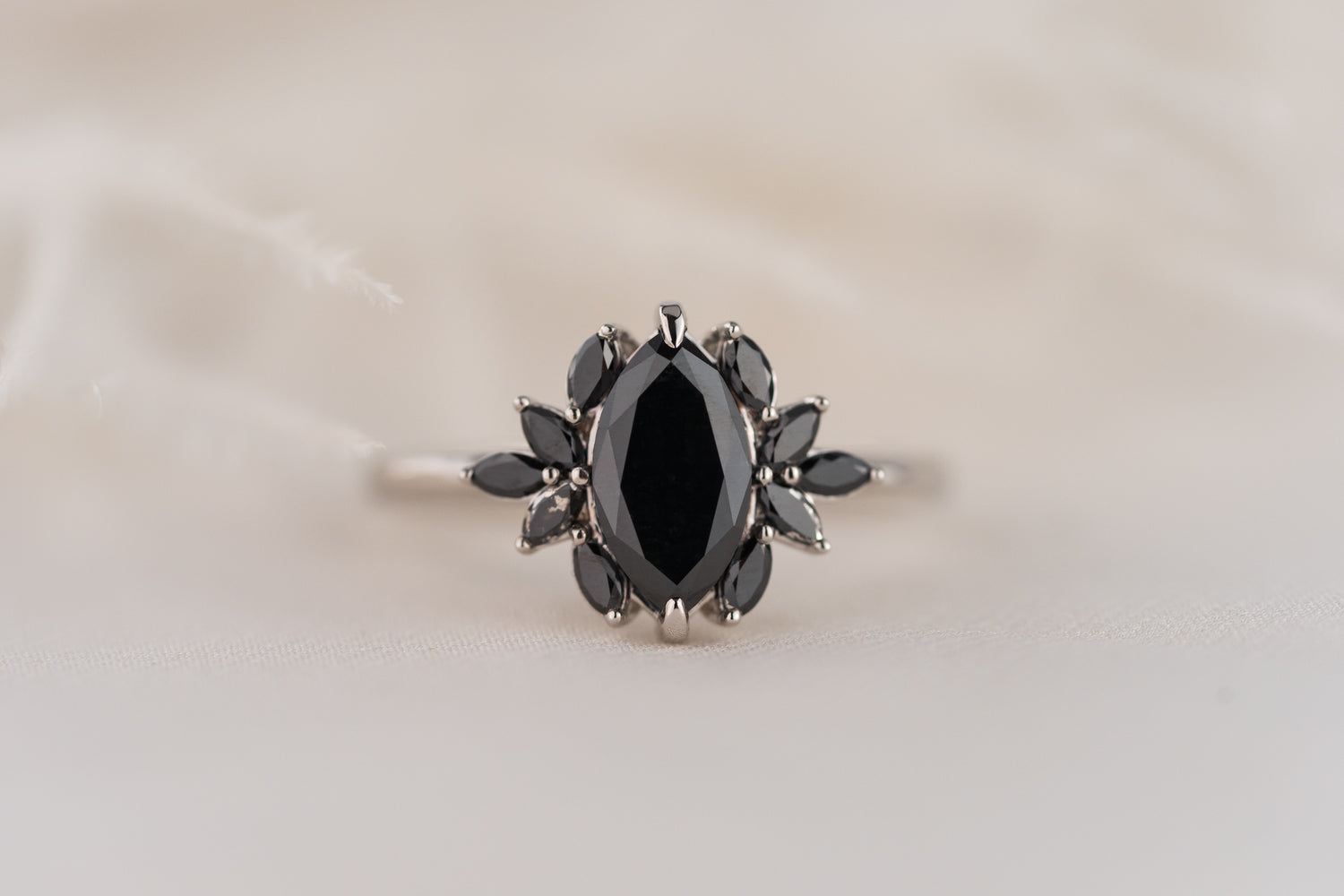 The Mitra Ring | 1.2 CT Marquise Black Diamond
