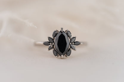 The Mitra Ring | 1.2 CT Marquise Black Diamond