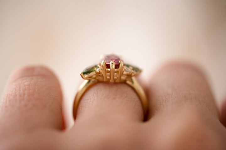 The Fleur 2.05 CT Marquise Cut Pink Tourmaline Ring