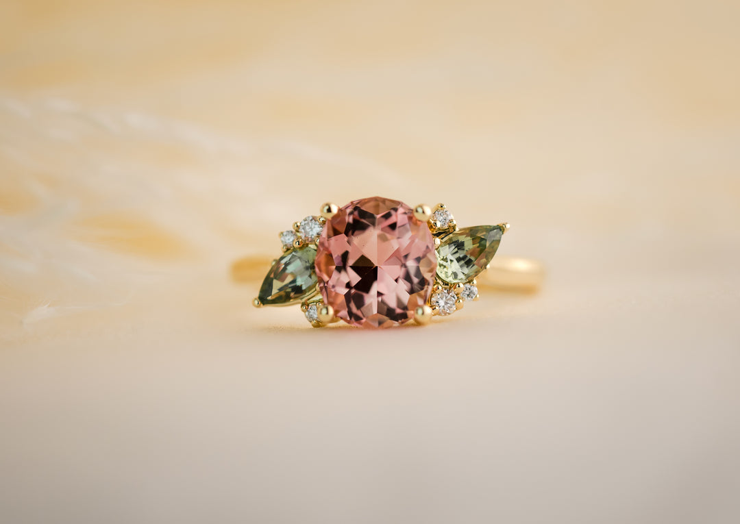 The Fleur 2 CT Portuguese Cut Pink Tourmaline Ring