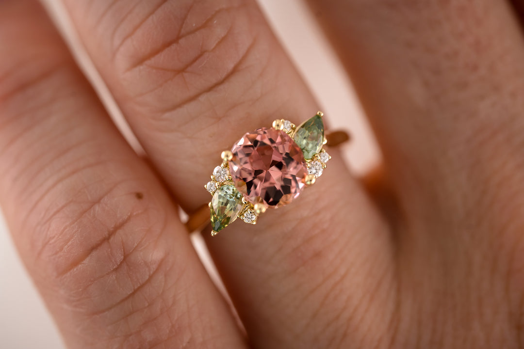 The Fleur 2 CT Portuguese Cut Pink Tourmaline Ring