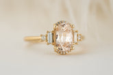 The Sura Ring | 2.5 CT Oval Light Apricot/Peach Sapphire - Lavender Creek Gems 