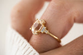 The Sura Ring | 2.5 CT Oval Light Apricot/Peach Sapphire - Lavender Creek Gems 