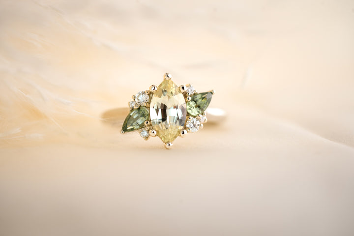 The Fleur 1.5 CT Marquise Cut Pale Yellow Sapphire Ring