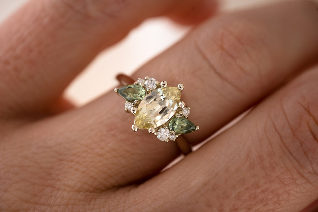 The Fleur 1.5 CT Marquise Cut Pale Yellow Sapphire Ring