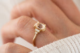 The Sura Ring | 2.5 CT Oval Light Apricot/Peach Sapphire - Lavender Creek Gems 