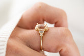 The Sura Ring | 2.5 CT Oval Light Apricot/Peach Sapphire - Lavender Creek Gems 