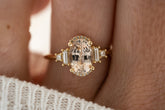 The Sura Ring | 2.5 CT Oval Light Apricot/Peach Sapphire - Lavender Creek Gems 