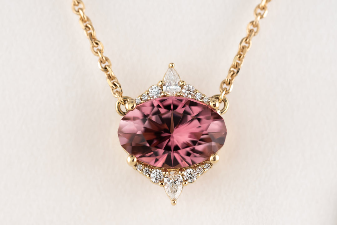 The Thalia Necklace - 5.8 CT Oval Pink Tourmaline