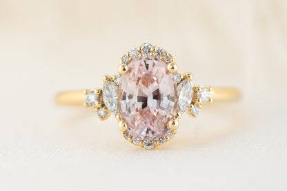 The Naevia Ring | 2.09 CT Oval Pastel Pink Sapphire - Lavender Creek Gems 