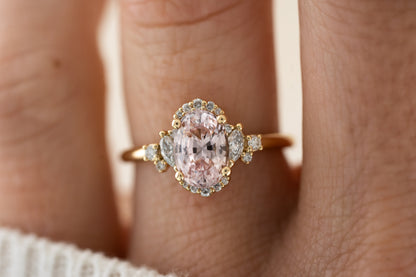 The Naevia Ring | 2.09 CT Oval Pastel Pink Sapphire - Lavender Creek Gems 