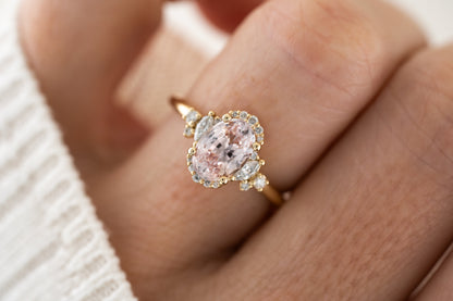 The Naevia Ring | 2.09 CT Oval Pastel Pink Sapphire - Lavender Creek Gems 