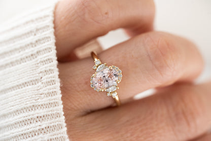 The Naevia Ring | 2.09 CT Oval Pastel Pink Sapphire - Lavender Creek Gems 