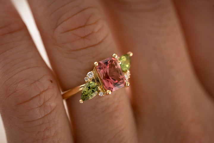 The Fleur 2.4 CT Radiant Cut Pink Tourmaline Ring