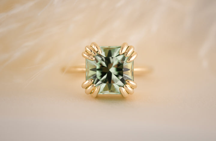 The Thalassa 5.4 CT Square Radiant Mint Green Tourmaline Ring