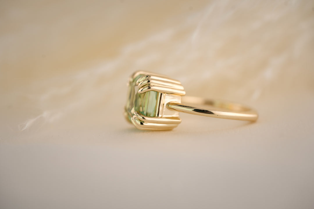 The Thalassa 5.4 CT Square Radiant Mint Green Tourmaline Ring