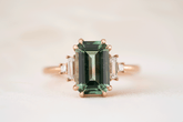 The Mira Ring | 2.69 CT Emerald Cut Lagoon Tourmaline - Lavender Creek Gems 