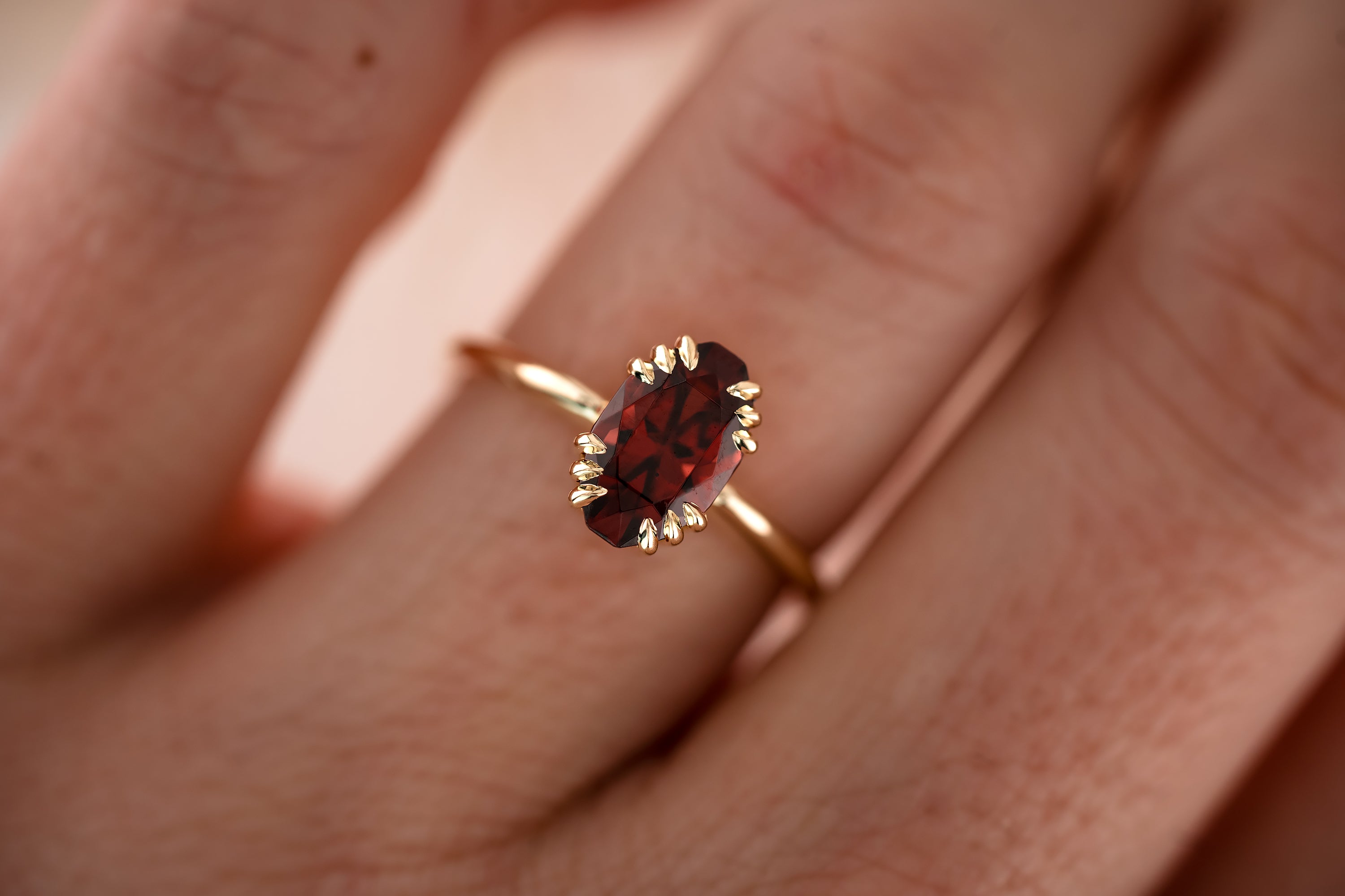 The Thalassa 1.96 CT Oval Garnet Ring - Lavender Creek Gems 