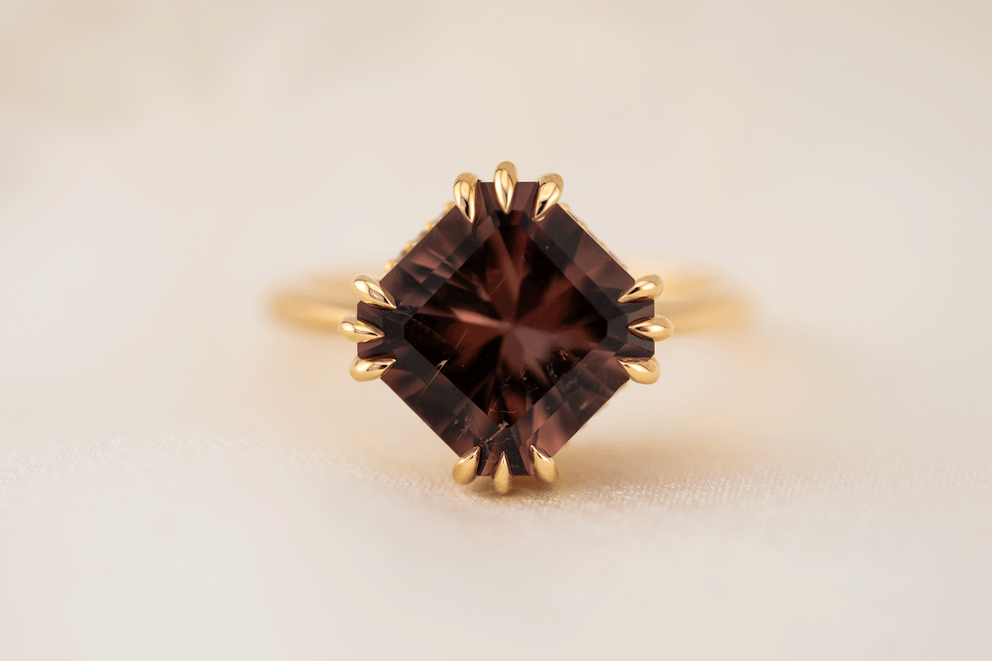 The Thalassa Ring | 4.5 CT Radiant Rosewood Tourmaline