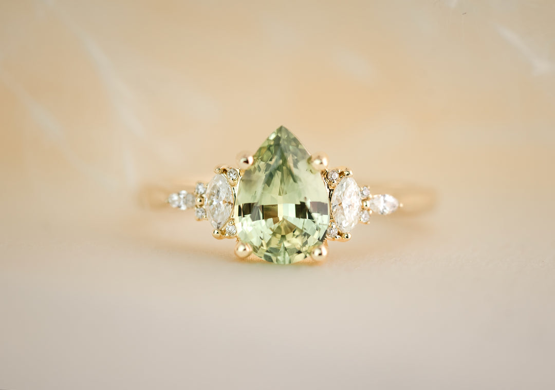 The Maeve 1.64 CT Pear Mint Green Sapphire Ring