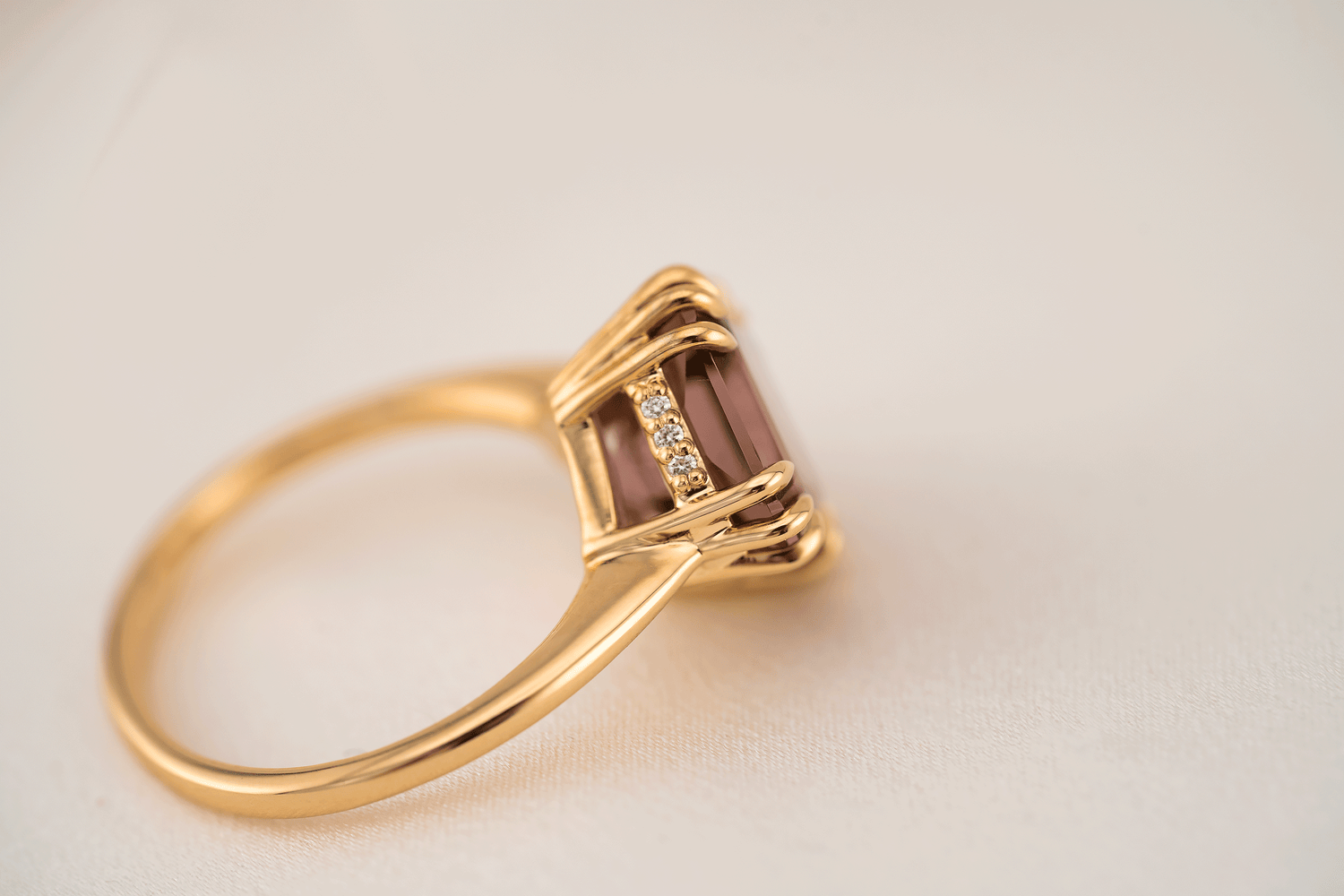 The Thalassa Ring | 4.5 CT Radiant Rosewood Tourmaline