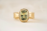The Veil Ring | 2.59 CT Cushion Green Sapphire - Lavender Creek Gems 
