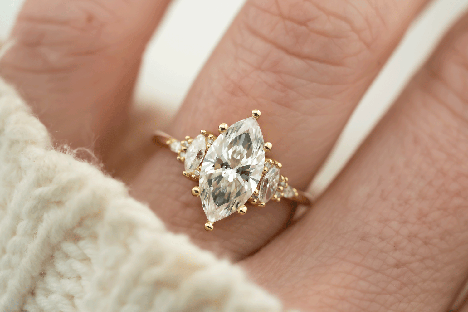 The Low Maeve Ring | Marquise Diamond