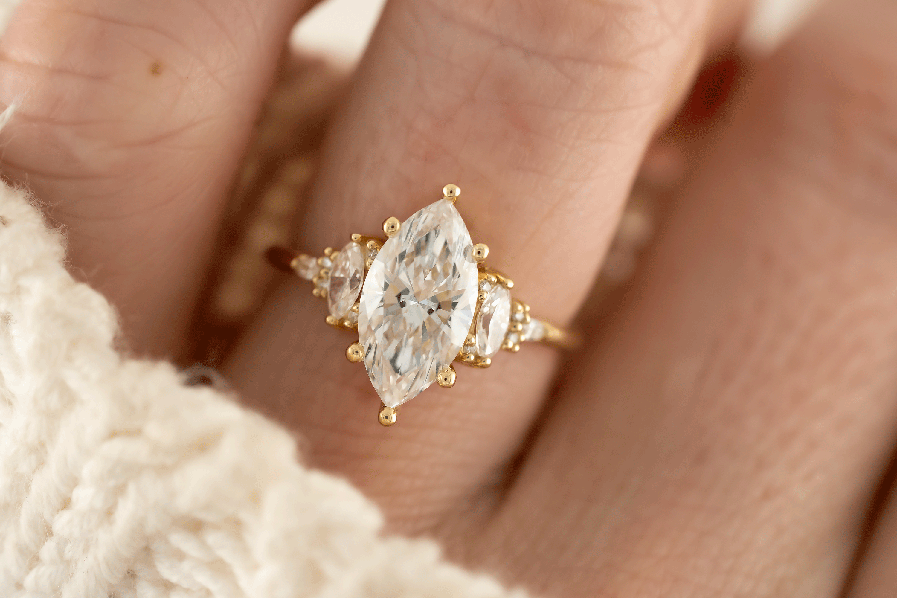 The Low Maeve Ring | Marquise Diamond - Lavender Creek Gems 