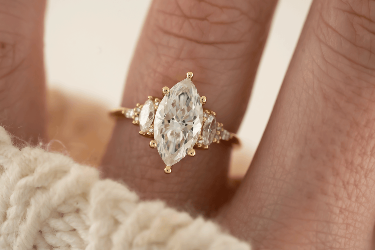 The Low Maeve Ring | Marquise Diamond