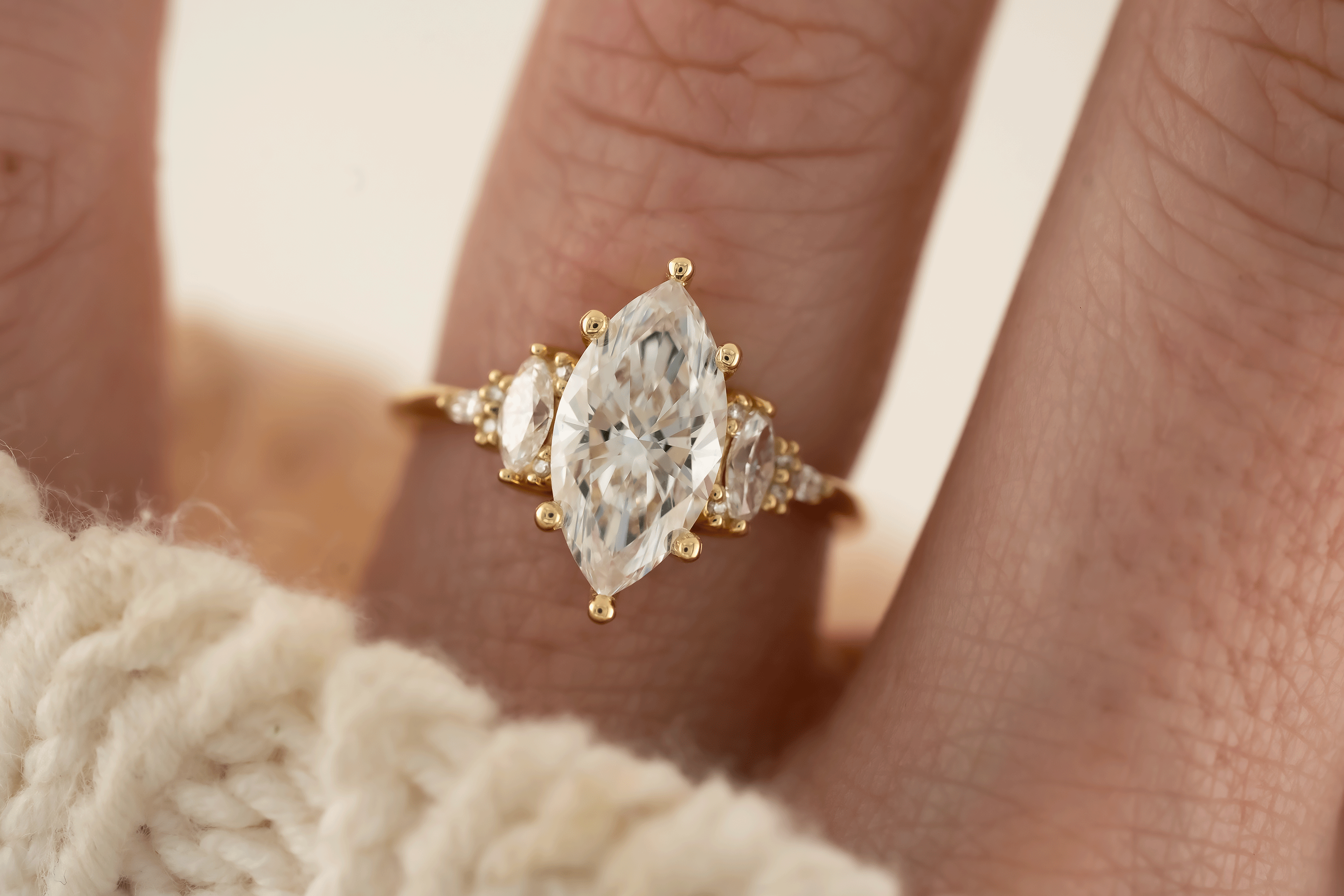 The Low Maeve Ring | Marquise Diamond - Lavender Creek Gems 