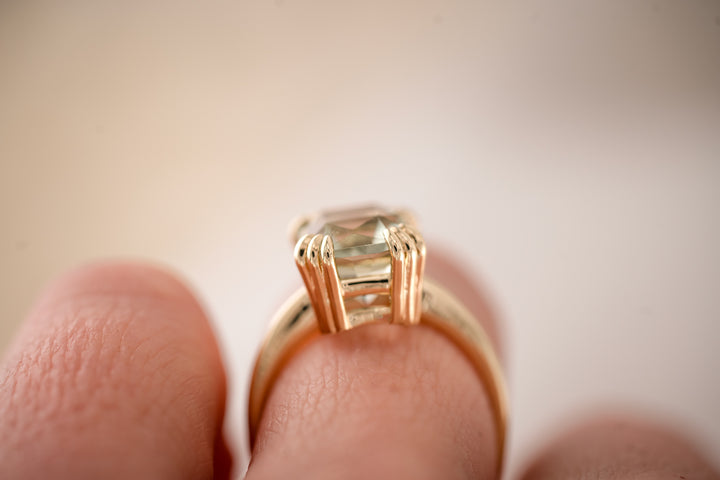 The Thalassa 4.45 CT Radiant Mint Green Tourmaline Ring
