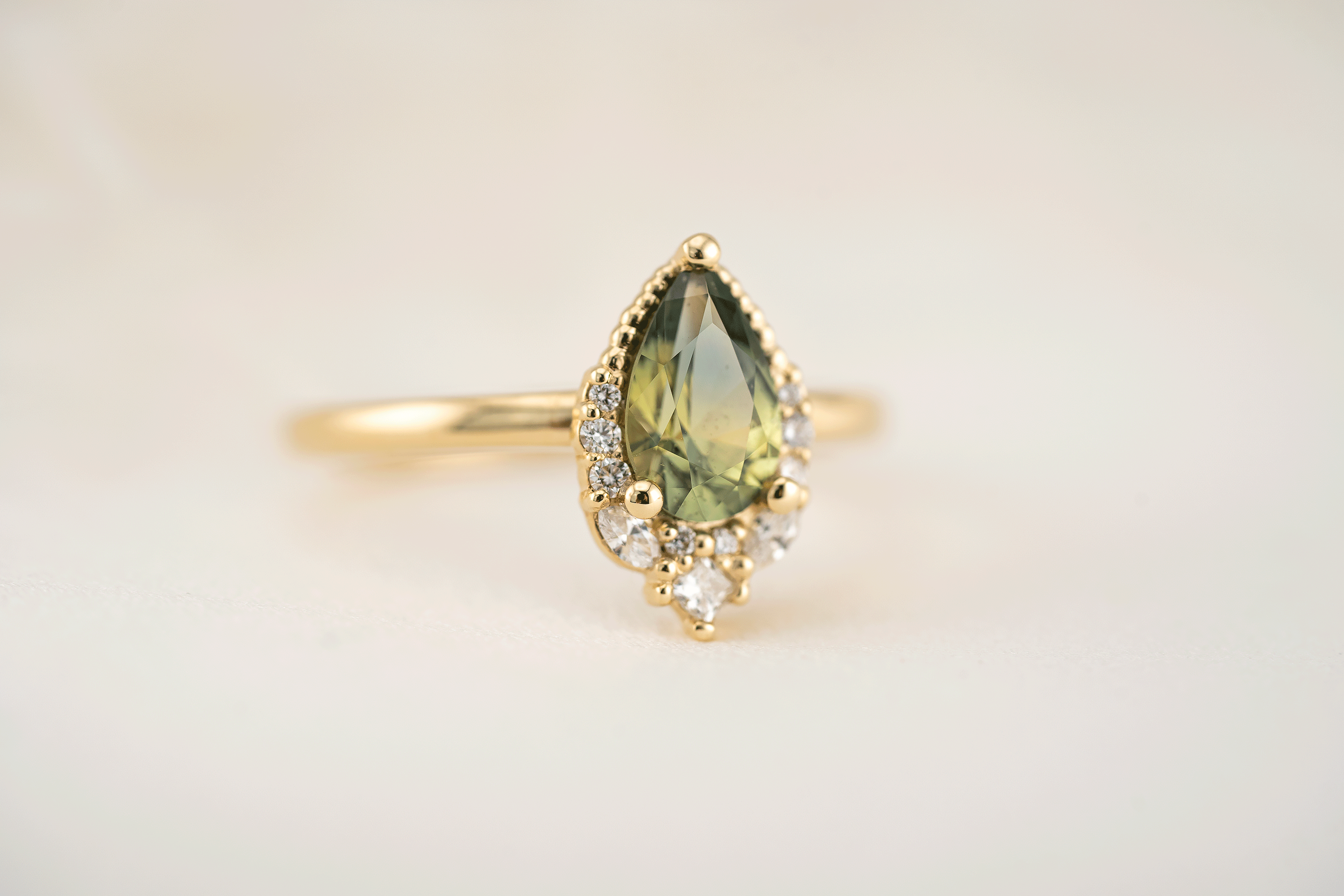 The Charlotte Ring | 1.13 Green Sapphire - Lavender Creek Gems 