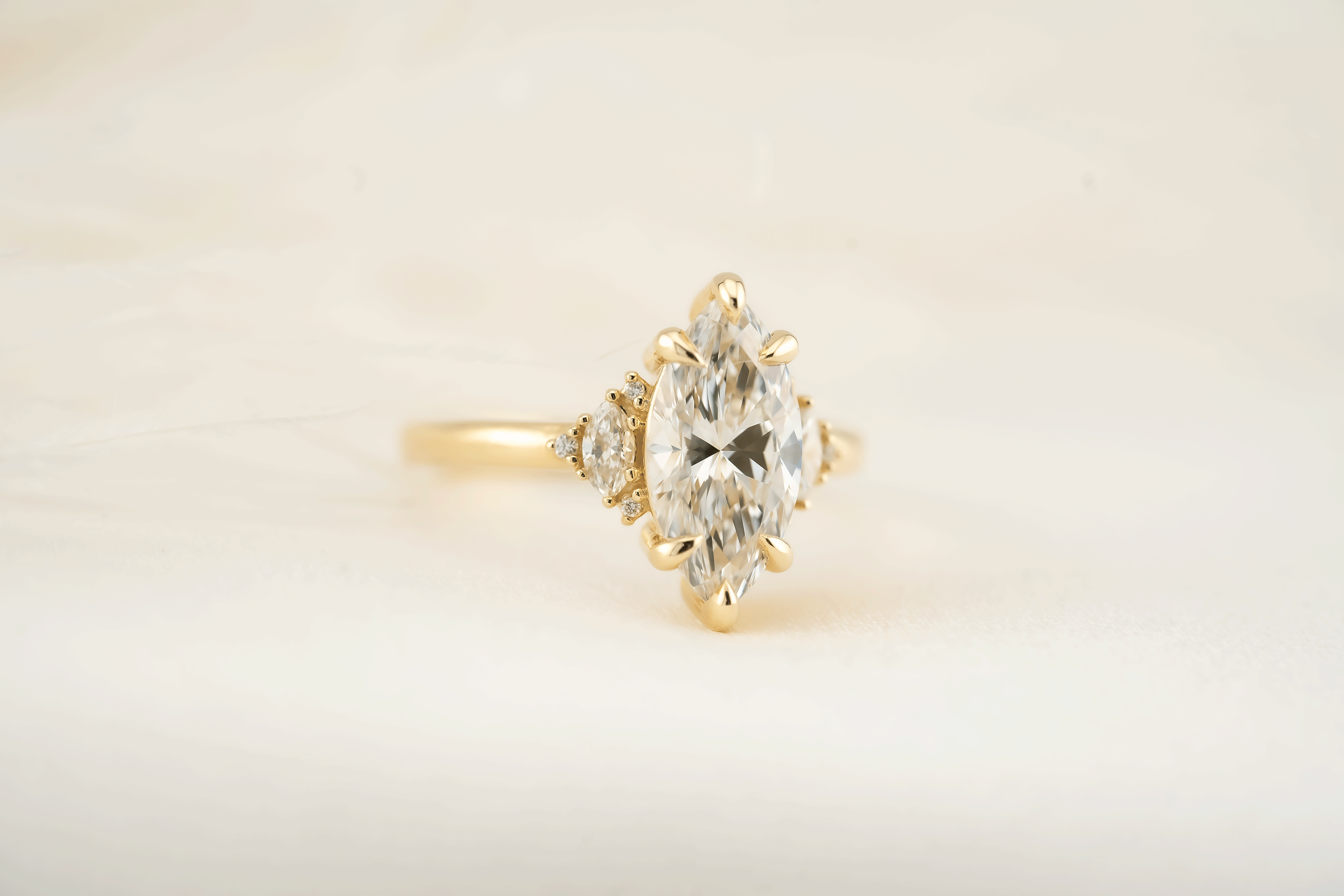 The Low Maren Ring | Marquise Diamond - Lavender Creek Gems 