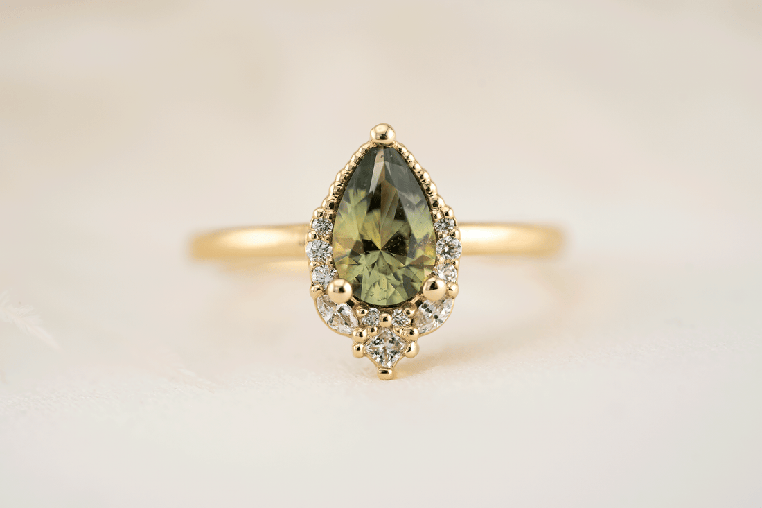 The Charlotte Ring | 1.13 Green Sapphire - Lavender Creek Gems