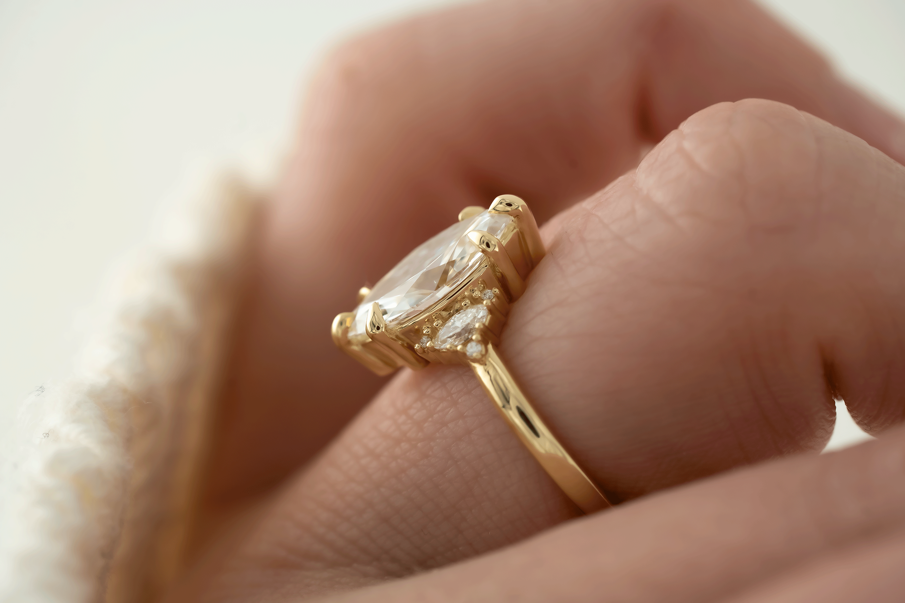The Low Maren Ring | Marquise Diamond - Lavender Creek Gems 